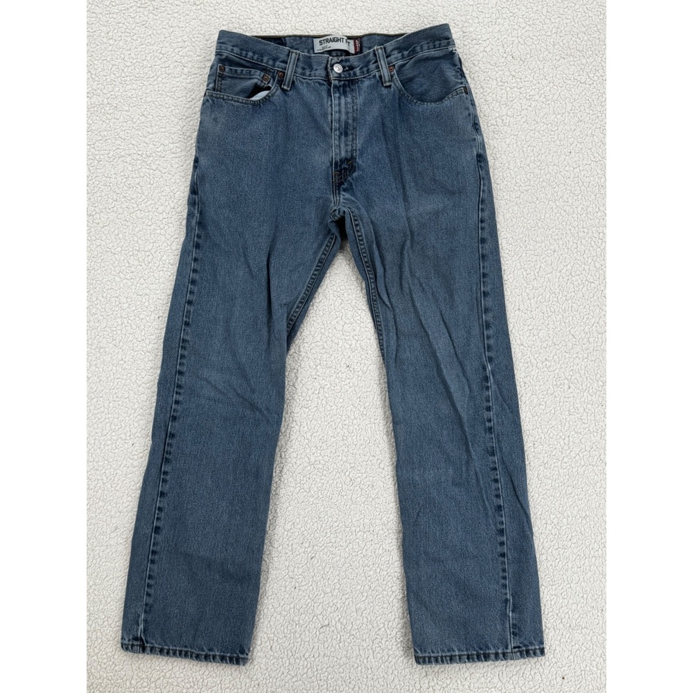 Levis 505 Straight Fit Jeans Men Size 33x32 Medium Wash Blue Denim Casual